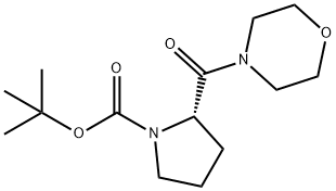 1-Pyrrolidinecarboxylic acid, 2-(4-morpholinylcarbonyl)-, 1,1-dimethylethyl ester, (2S)- Struktur