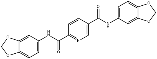 2-N,5-N-bis(1,3-benzodioxol-5-yl)pyridine-2,5-dicarboxamide Struktur