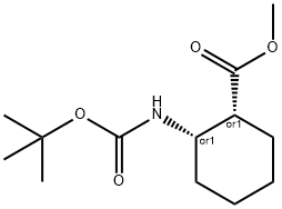 Cyclohexanecarboxylic acid, 2-[[(1,1-dimethylethoxy)carbonyl]amino]-, methyl ester, (1R,2S)-rel- Struktur