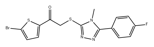 Ethanone, 1-(5-bromo-2-thienyl)-2-[[5-(4-fluorophenyl)-4-methyl-4H-1,2,4-triazol-3-yl]thio]- Struktur