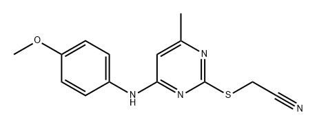 Acetonitrile, 2-[[4-[(4-methoxyphenyl)amino]-6-methyl-2-pyrimidinyl]thio]- Struktur