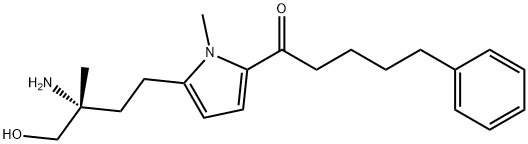 1-Pentanone, 1-[5-[(3R)-3-amino-4-hydroxy-3-methylbutyl]-1-methyl-1H-pyrrol-2-yl]-5-phenyl- Struktur