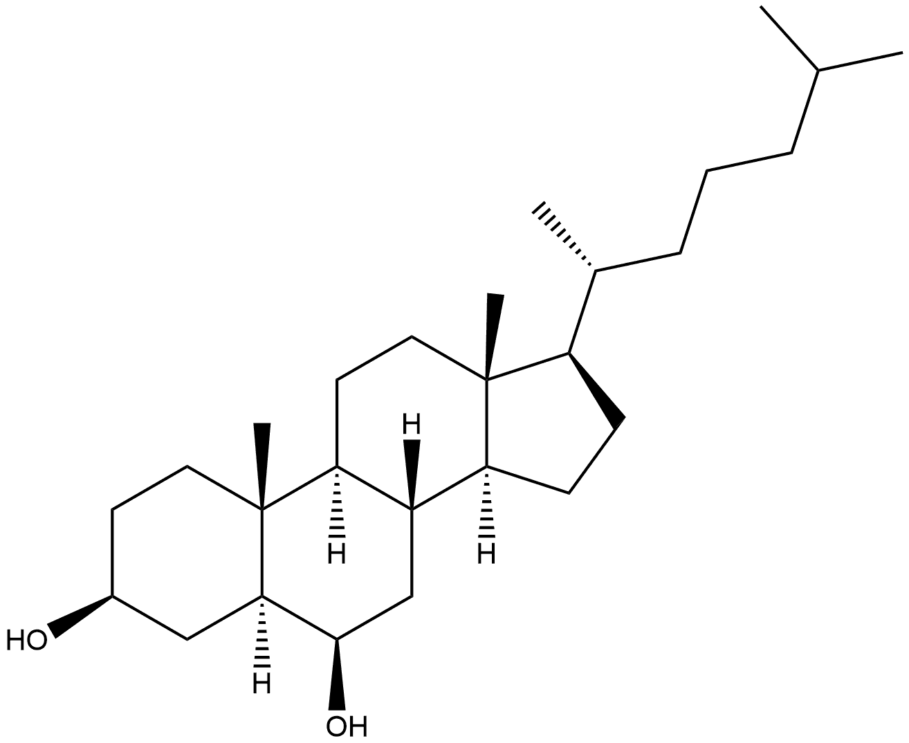 Cholestane-3,6-diol, (3β,5α,6β)- Struktur