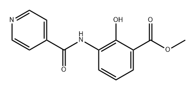 Benzoic acid, 2-hydroxy-3-[(4-pyridinylcarbonyl)amino]-, methyl ester Struktur