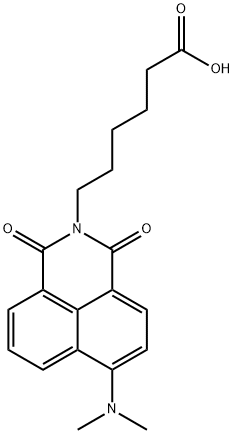 1H-Benz[de]isoquinoline-2(3H)-hexanoic acid, 6-(dimethylamino)-1,3-dioxo- Struktur