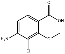 Benzoic acid, 4-amino-3-chloro-2-methoxy- Struktur