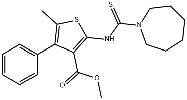 methyl 2-(azepane-1-carbothioamido)-5-methyl-4-phenylthiophene-3-carboxylate Struktur