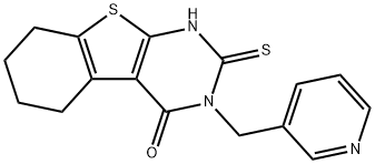 3-(pyridin-3-ylmethyl)-2-sulfanylidene-5,6,7,8-tetrahydro-1H-[1]benzothiolo[2,3-d]pyrimidin-4-one Struktur