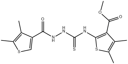 methyl 2-(2-(4,5-dimethylthiophene-3-carbonyl)hydrazinecarbothioamido)-4,5-dimethylthiophene-3-carboxylate Struktur