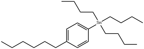 Stannane, tributyl(4-hexylphenyl)- Struktur