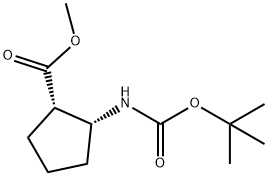 methyl (1S,2R)-2-((tert-butoxycarbonyl)amino)cyclopentane-1-carboxylate Struktur