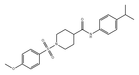 4-Piperidinecarboxamide, 1-[(4-methoxyphenyl)sulfonyl]-N-[4-(1-methylethyl)phenyl]- Struktur