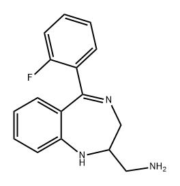 1H-1,4-Benzodiazepine-2-methanamine, 5-(2-fluorophenyl)-2,3-dihydro- Struktur