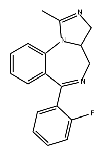 3H-Imidazo[1,5-a][1,4]benzodiazepine, 6-(2-fluorophenyl)-3a,4-dihydro-1-methyl- Struktur