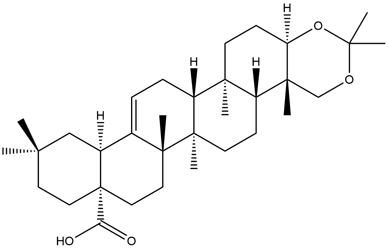 Olean-12-en-28-oic acid, 3,23-[(1-methylethylidene)bis(oxy)]-, (3β,4α)- Struktur