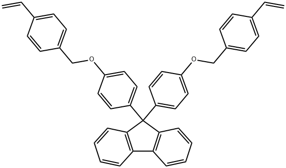 9H-Fluorene, 9,9-bis[4-[(4-ethenylphenyl)methoxy]phenyl]- Struktur