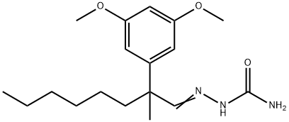 Hydrazinecarboxamide, 2-[2-(3,5-dimethoxyphenyl)-2-methyloctylidene]- Struktur