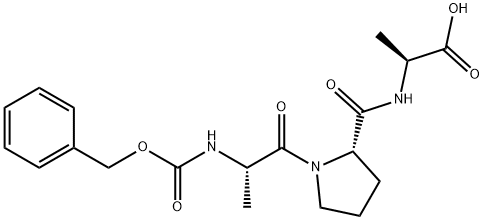 (S)-2-((S)-1-((S)-2-(((Benzyloxy)carbonyl)amino)propanoyl)pyrrolidine-2-carboxamido)propanoic acid Struktur