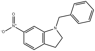 1H-Indole, 2,3-dihydro-6-nitro-1-(phenylmethyl)- Struktur