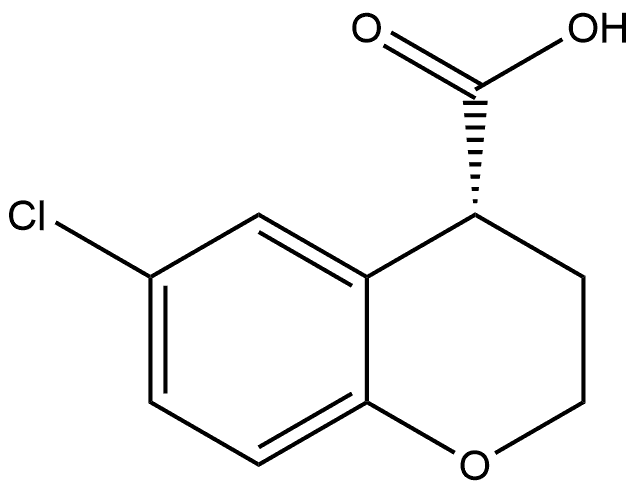 2H-1-Benzopyran-4-carboxylic acid, 6-chloro-3,4-dihydro-, (4R)- Struktur