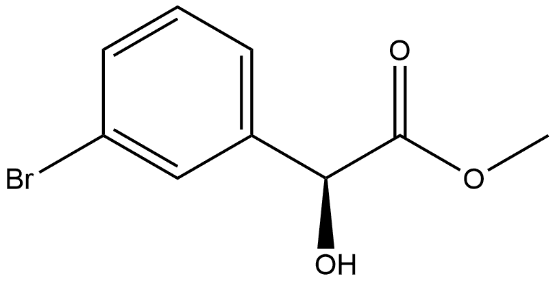 Benzeneacetic acid, 3-bromo-α-hydroxy-, methyl ester, (S)- (9CI) Struktur