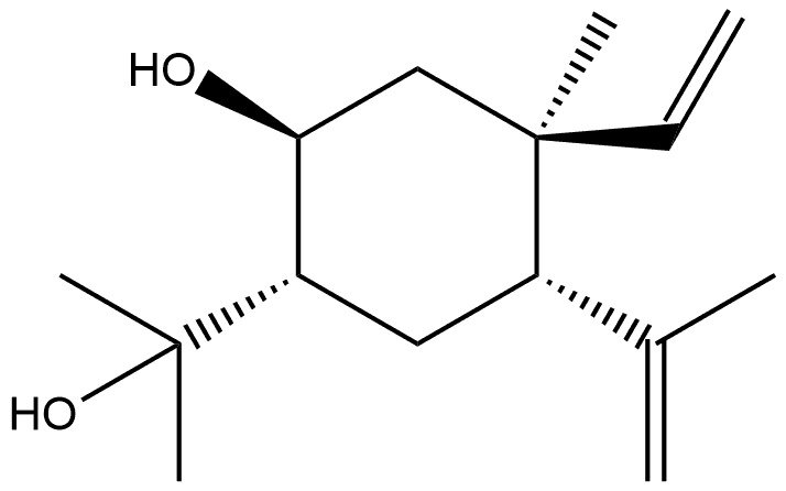 Cyclohexanemethanol, 4-ethenyl-2-hydroxy-α,α,4-trimethyl-5-(1-methylethenyl)-, (1S,2S,4S,5S)- Struktur