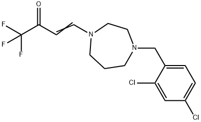 4-[4-(2,4-Dichlorobenzyl)homopiperazin-1-yl]-1,1,1-trifluorobut-3-en-2-one Struktur