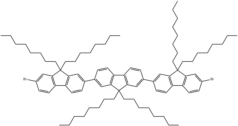 7,7''-Dibromo-9,9,9',9',9'',9''-hexaoctyl-9H,9'H,9''H-2,2':7',2''-terfluorene Struktur