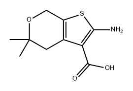 5H-Thieno[2,3-c]pyran-3-carboxylic acid, 2-amino-4,7-dihydro-5,5-dimethyl- Struktur