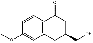 1(2H)-Naphthalenone, 3,4-dihydro-3-(hydroxymethyl)-6-methoxy-, (3S)- Struktur