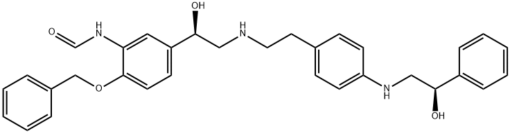 Formamide, N-[5-[(1R)-1-hydroxy-2-[[2-[4-[[(2R)-2-hydroxy-2-phenylethyl]amino]phenyl]ethyl]amino]ethyl]-2-(phenylmethoxy)phenyl]- Struktur