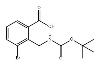 Benzoic acid, 3-bromo-2-[[[(1,1-dimethylethoxy)carbonyl]amino]methyl]- Struktur