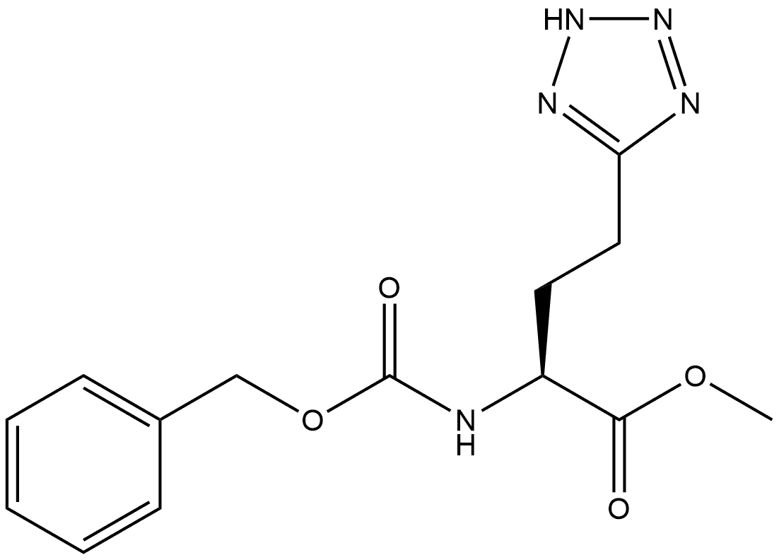 2H-Tetrazole-5-butanoic acid, α-[[(phenylmethoxy)carbonyl]amino]-, methyl ester, (αS)- Struktur