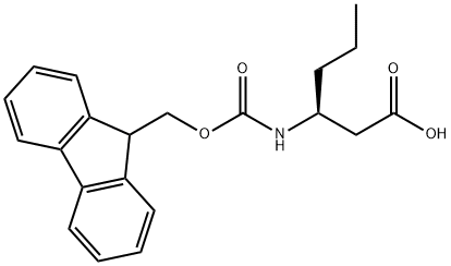 (3S)-3-({[(9H-fluoren-9-yl)methoxy]carbonyl}amin o)hexanoic acid Struktur