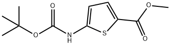 2-Thiophenecarboxylic acid, 5-[[(1,1-dimethylethoxy)carbonyl]amino]-, methyl ester Struktur