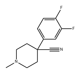 4-Piperidinecarbonitrile, 4-(3,4-difluorophenyl)-1-methyl- Struktur