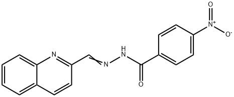 Benzoic acid, 4-nitro-, 2-(2-quinolinylmethylene)hydrazide Struktur