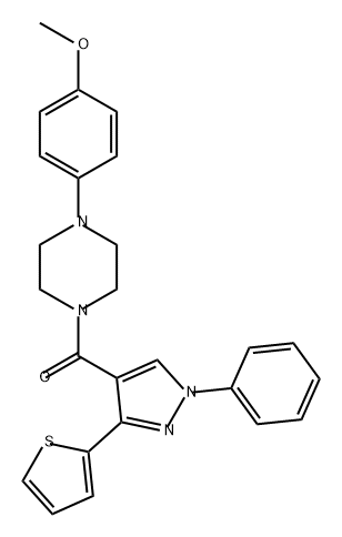 Methanone, [4-(4-methoxyphenyl)-1-piperazinyl][1-phenyl-3-(2-thienyl)-1H-pyrazol-4-yl]- Struktur