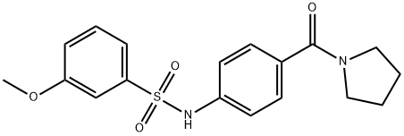 3-methoxy-N-[4-(1-pyrrolidinylcarbonyl)phenyl]benzenesulfonamide Struktur