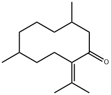 Cyclodecanone, 5,9-dimethyl-2-(1-methylethylidene)- Struktur