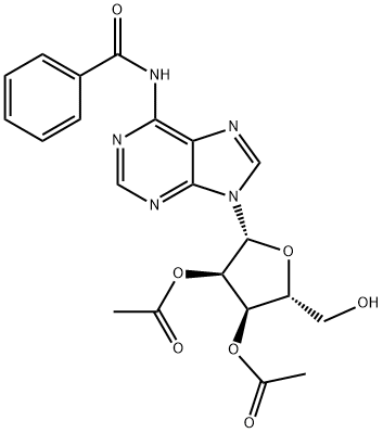 Adenosine, N-benzoyl-, 2',3'-diacetate Struktur