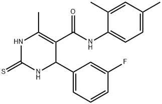 N-(2,4-dimethylphenyl)-4-(3-fluorophenyl)-6-methyl-2-sulfanylidene-3,4-dihydro-1H-pyrimidine-5-carboxamide Struktur