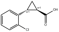 rac-(1R,2R)-2-(2-chlorophenyl)cyclopropane-1-carboxylic acid Struktur