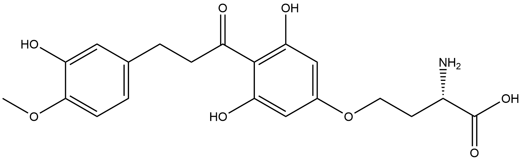 O-[3,5-Dihydroxy-4-[3-(3-hydroxy-4-methoxyphenyl)-1-oxopropyl]phenyl]-L-homoserine Struktur