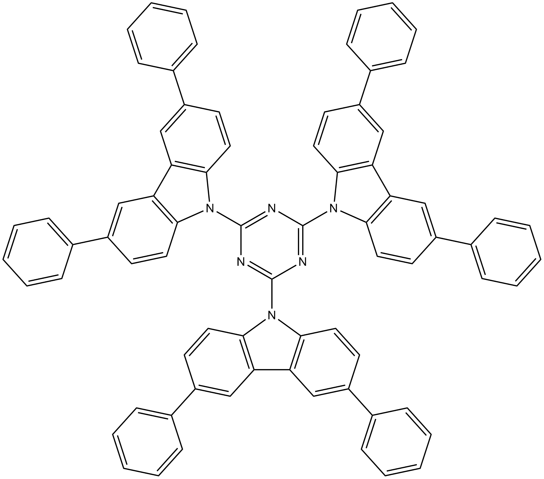 9,9′,9′′-(1,3,5-Triazine-2,4,6-triyl)tris[3,6-diphenyl-9H-carbazole] Struktur