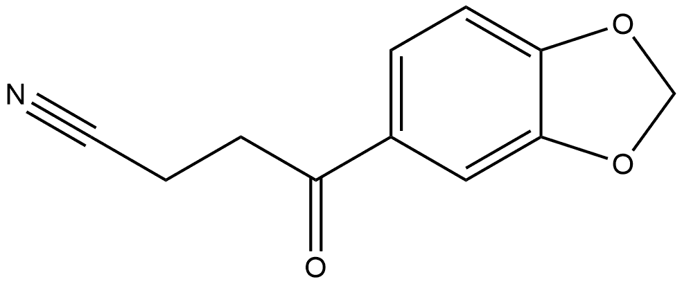 1,3-Benzodioxole-5-butanenitrile, γ-oxo- Struktur