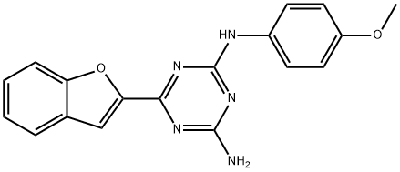 6-(1-benzofuran-2-yl)-2-N-(4-methoxyphenyl)-1,3,5-triazine-2,4-diamine Struktur