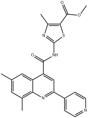 methyl 2-(6,8-dimethyl-2-(pyridin-4-yl)quinoline-4-carboxamido)-4-methylthiazole-5-carboxylate Struktur