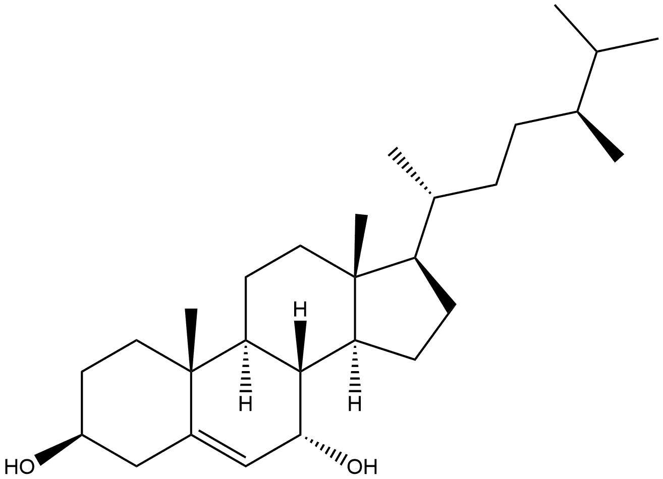 Ergost-5-ene-3,7-diol, (3β,7α)- Struktur