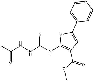 methyl 2-(2-acetylhydrazinecarbothioamido)-5-phenylthiophene-3-carboxylate Struktur